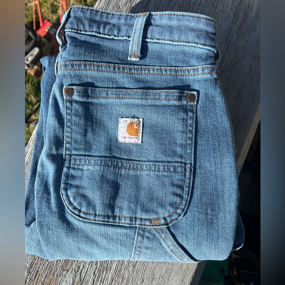 Carhartt Women's Straight Leg Jeans in Light Blue Denim